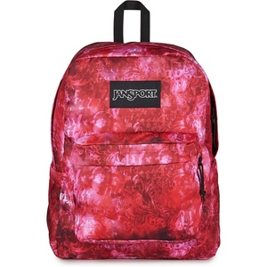JanSport SuperBreak Plus Backpack with Padded 15-inch Laptop Sleeve and Integrated Bottle Pocket – Spacious and Durable Daypack for Work and Travel – Sunny Sketches Blue(Afflicted Dyed Red/White/Black)