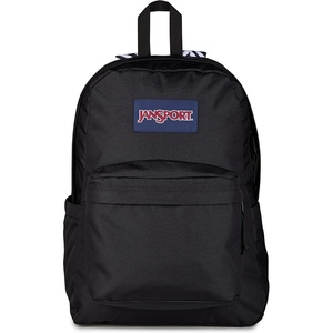 JanSport SuperBreak Plus Backpack with Padded 15-inch Laptop Sleeve and Integrated Bottle Pocket – Spacious and Durable Daypack for Work and Travel – Sunny Sketches Blue(Surreal Swirlies Con Black/Black/White/Black)