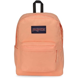JanSport SuperBreak Plus Backpack with Padded 15-inch Laptop Sleeve and Integrated Bottle Pocket – Spacious and Durable Daypack for Work and Travel – Sunny Sketches Blue(Peach Neon)