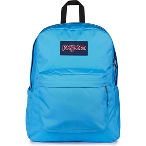 JanSport SuperBreak Plus Backpack with Padded 15-inch Laptop Sleeve and Integrated Bottle Pocket – Spacious and Durable Daypack for Work and Travel – Sunny Sketches Blue(Electric Azul)