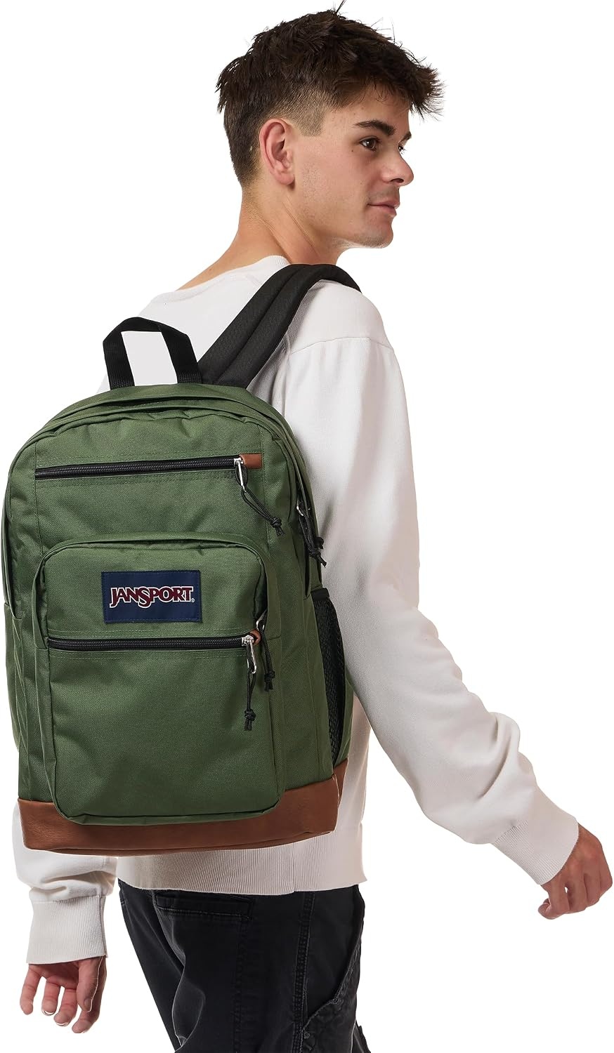image:imageJanSport Cool Backpack with 15inch Laptop Sleeve Large Computer Bag Rucksack with 2 Compartments Ergonomic Straps Russet RedCargo Green