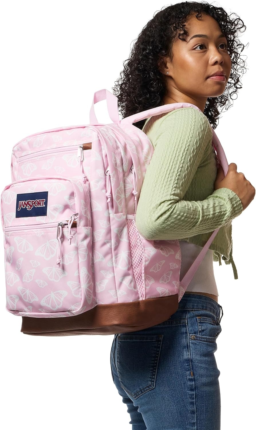 image:imageJanSport Cool Backpack with 15inch Laptop Sleeve Large Computer Bag Rucksack with 2 Compartments Ergonomic Straps Russet RedFlutter By Pink IceWhitePink Ice