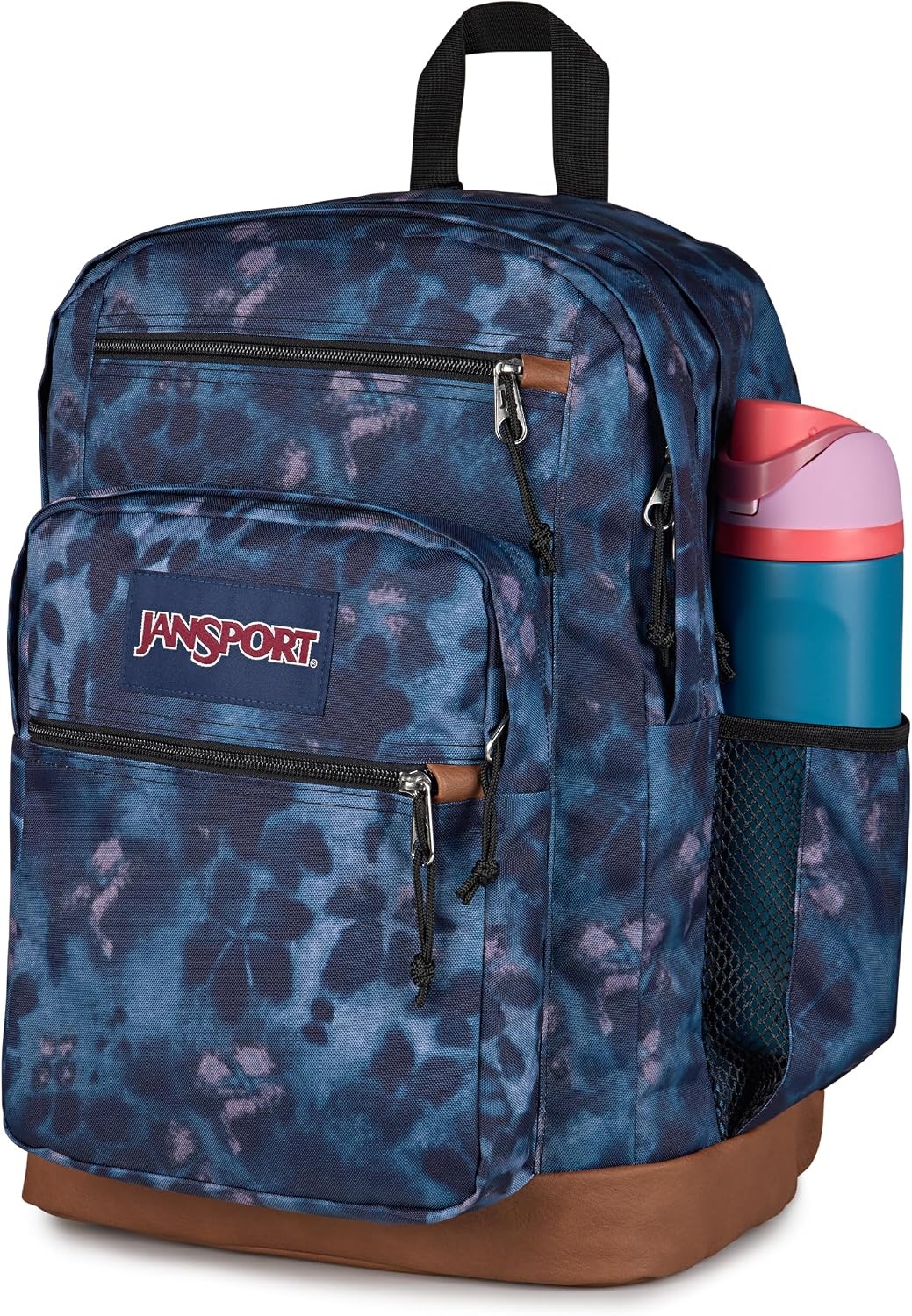 image:imageJanSport Cool Backpack with 15inch Laptop Sleeve Large Computer Bag Rucksack with 2 Compartments Ergonomic Straps Russet RedGhostly Florals NavyPurplePink