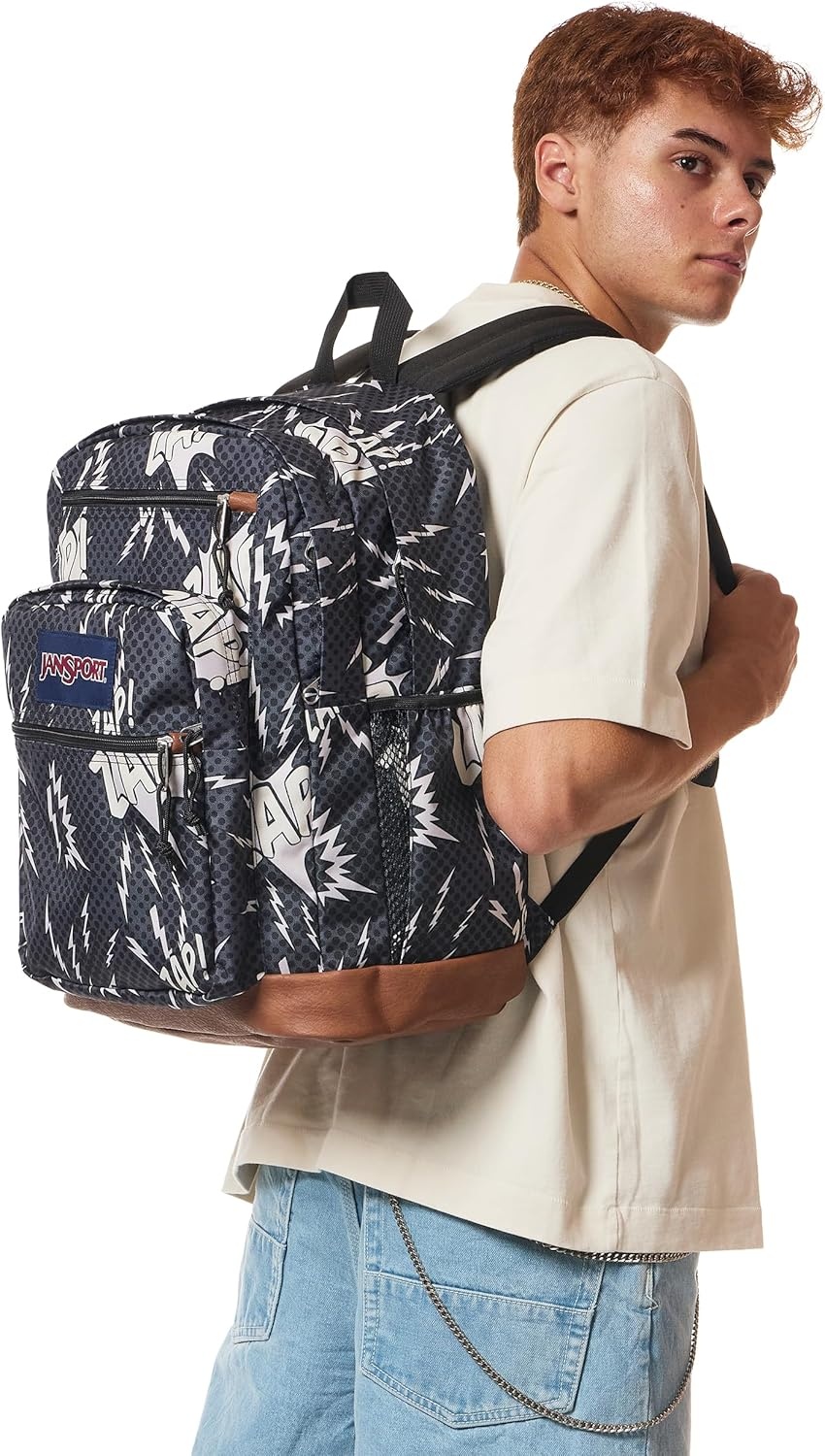 image:imageJanSport Cool Backpack with 15inch Laptop Sleeve Large Computer Bag Rucksack with 2 Compartments Ergonomic Straps Russet RedHigh Voltage BlackGreyCharcoal