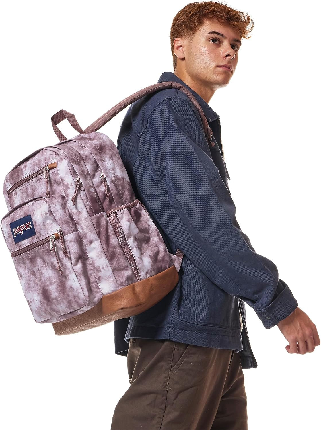 image:imageJanSport Cool Backpack with 15inch Laptop Sleeve Large Computer Bag Rucksack with 2 Compartments Ergonomic Straps Russet RedIce Dye Mahogany HazeWhite