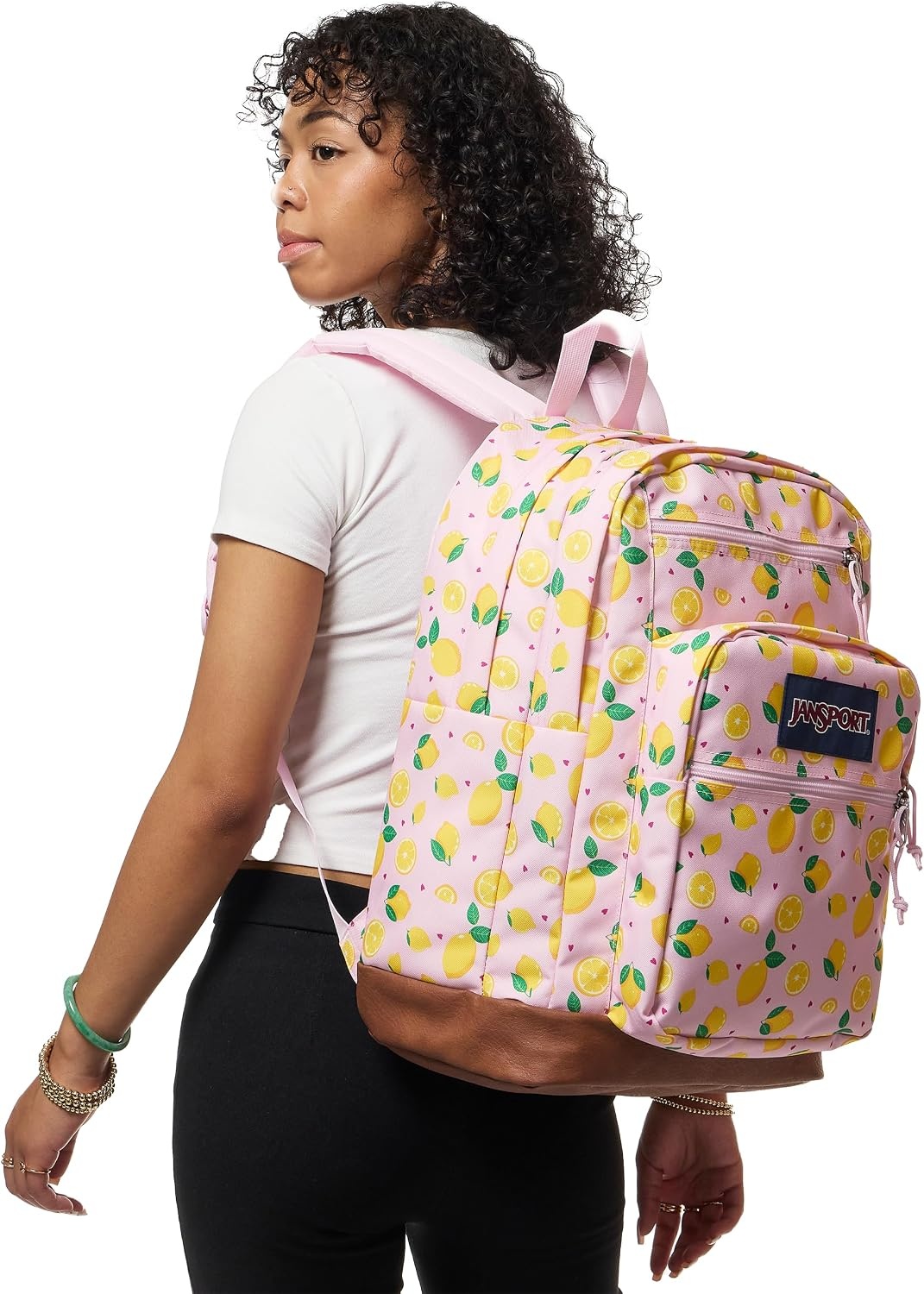 image:imageJanSport Cool Backpack with 15inch Laptop Sleeve Large Computer Bag Rucksack with 2 Compartments Ergonomic Straps Russet RedLemonade Stand Pink IceYellowGreen