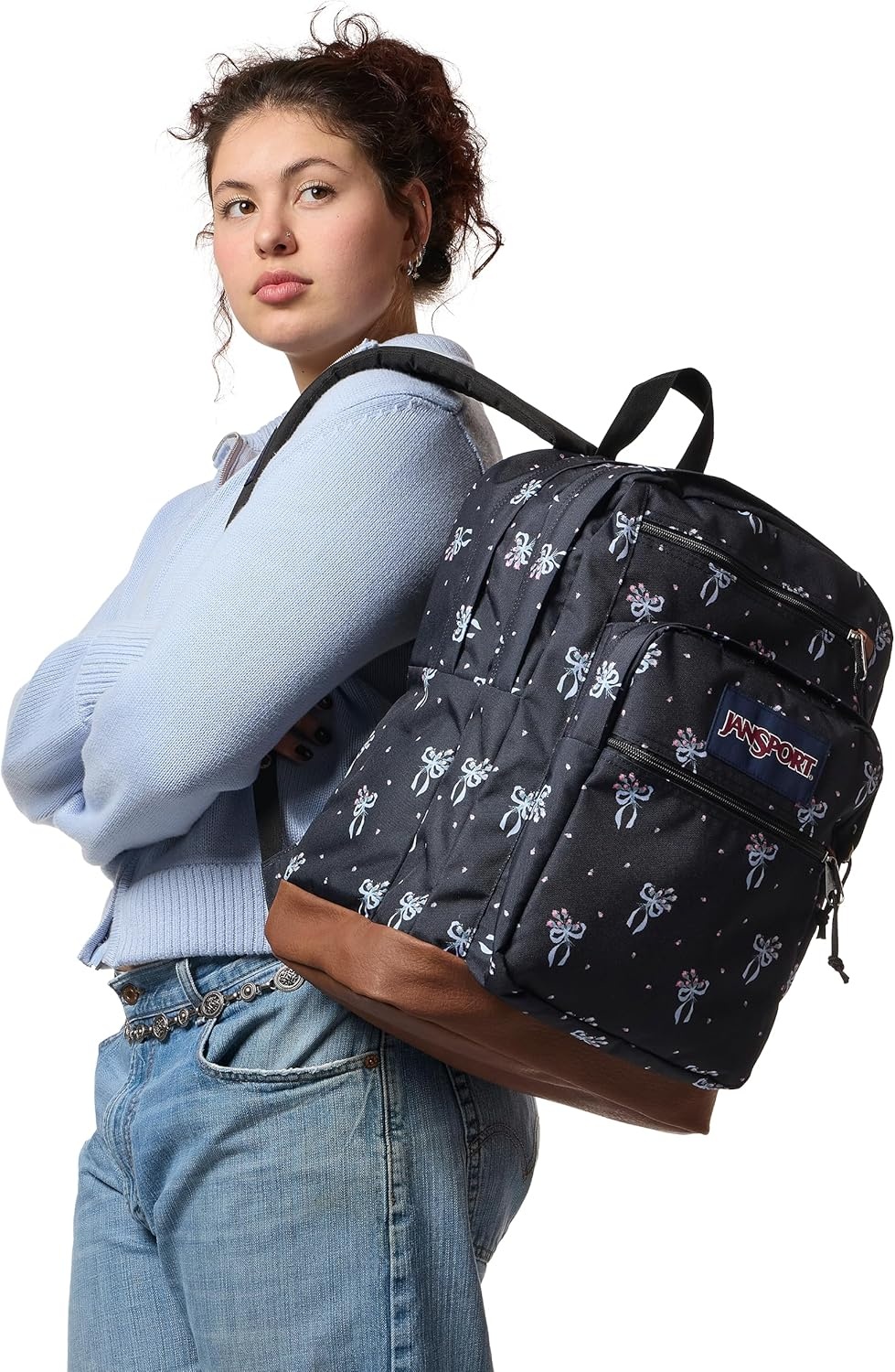 image:imageJanSport Cool Backpack with 15inch Laptop Sleeve Large Computer Bag Rucksack with 2 Compartments Ergonomic Straps Russet RedPastel Petals BlackBluePinkGreen