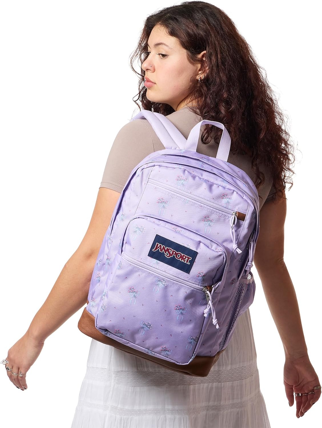 image:imageJanSport Cool Backpack with 15inch Laptop Sleeve Large Computer Bag Rucksack with 2 Compartments Ergonomic Straps Russet RedPastel Petals LilacBluePinkGreen
