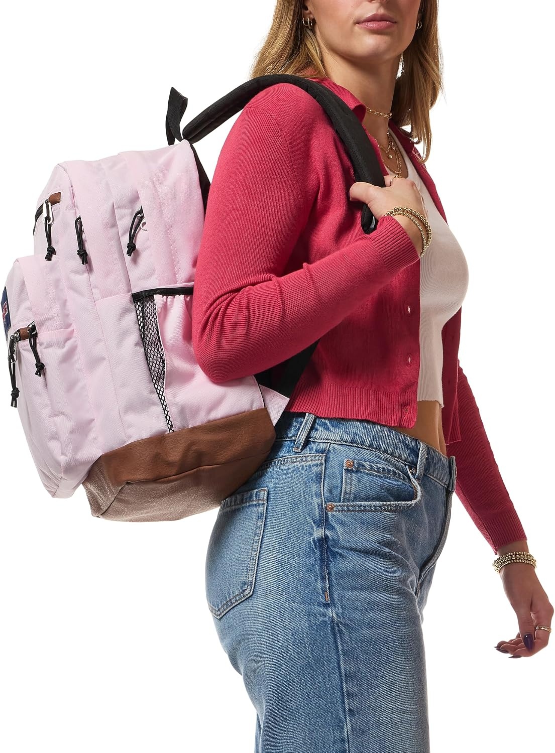 image:imageJanSport Cool Backpack with 15inch Laptop Sleeve Large Computer Bag Rucksack with 2 Compartments Ergonomic Straps Russet RedPink Ice