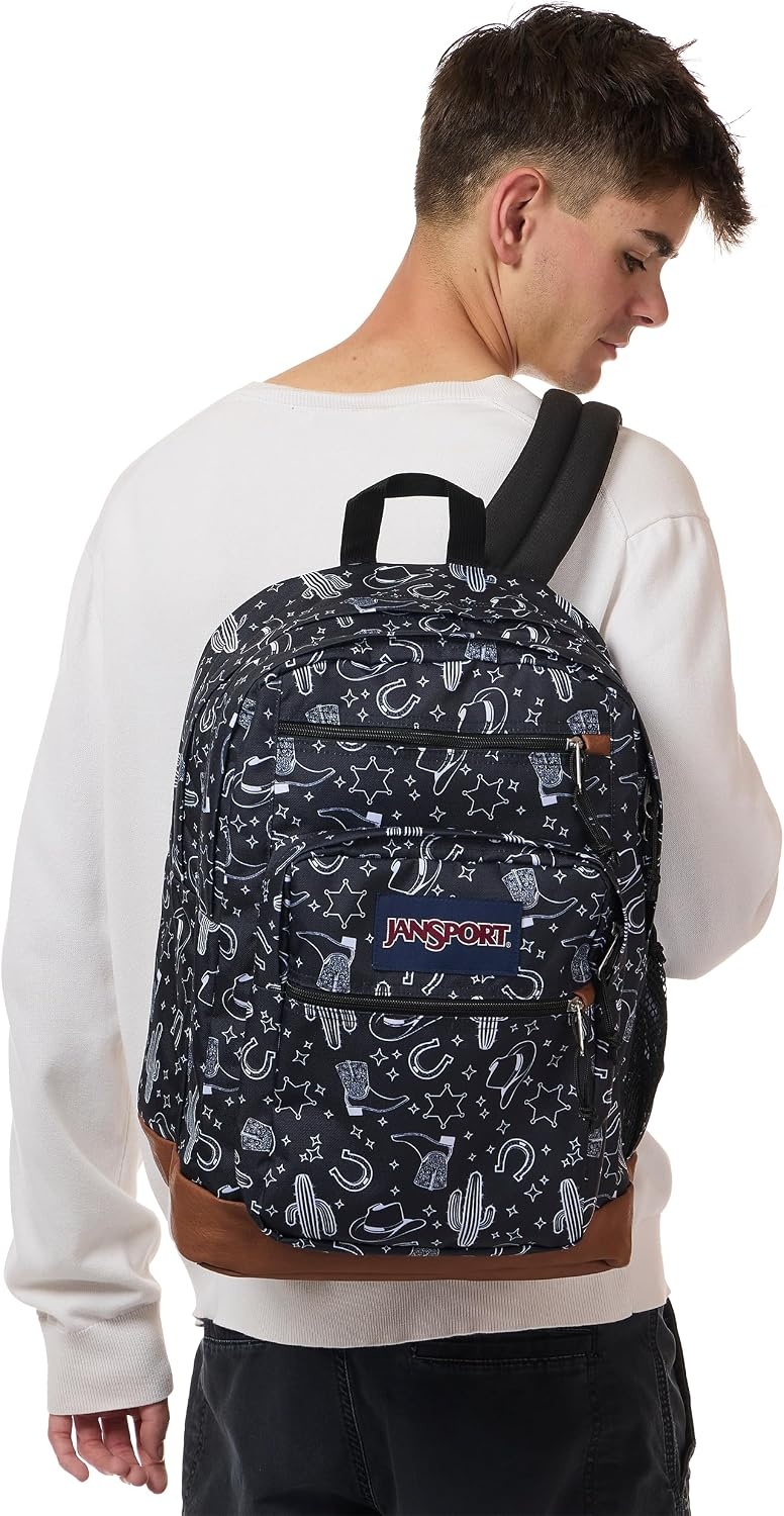image:imageJanSport Cool Backpack with 15inch Laptop Sleeve Large Computer Bag Rucksack with 2 Compartments Ergonomic Straps Russet RedWild West Escape BlackBlackWhite