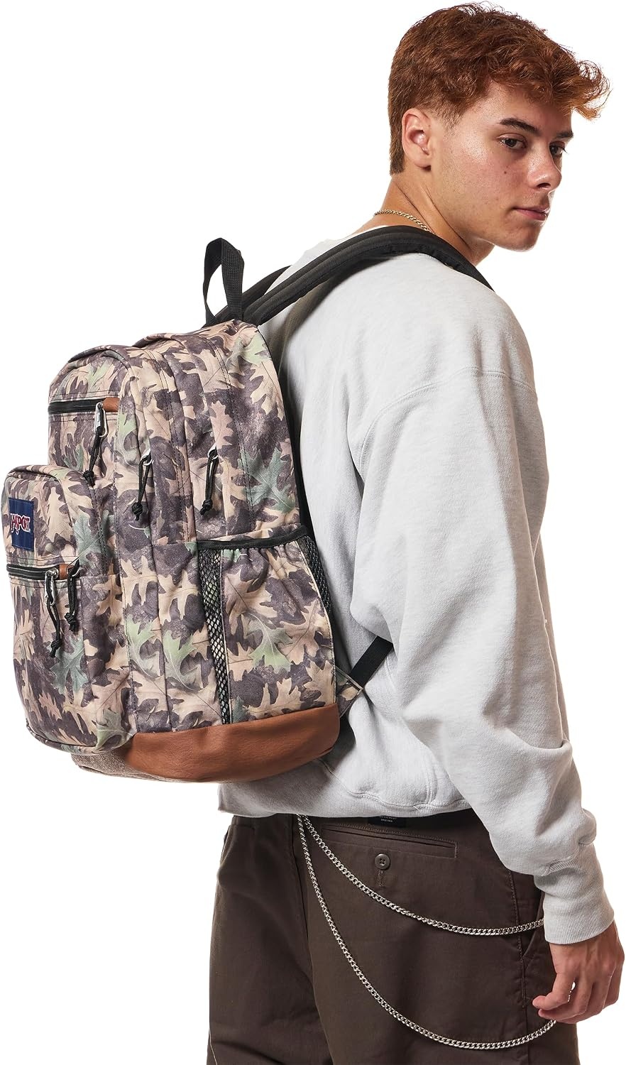 image:imageJanSport Cool Backpack with 15inch Laptop Sleeve Large Computer Bag Rucksack with 2 Compartments Ergonomic Straps Russet RedWoodland Camo GreenGreyCharcoal
