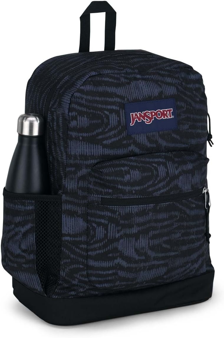 image:imageJanSport Cross Town Plus Backpack Large Main Compartment Side Water Bottle Pocket 15Inch Padded Laptop Sleeve Emerald PoolAbstract Animal