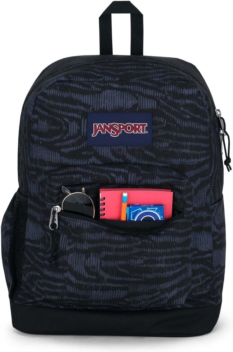 image:imageJanSport Cross Town Plus Backpack Large Main Compartment Side Water Bottle Pocket 15Inch Padded Laptop Sleeve Emerald PoolAbstract Animal