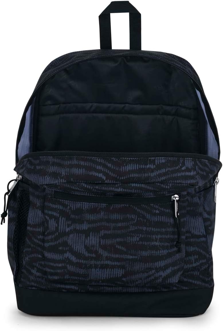 image:imageJanSport Cross Town Plus Backpack Large Main Compartment Side Water Bottle Pocket 15Inch Padded Laptop Sleeve Emerald PoolAbstract Animal