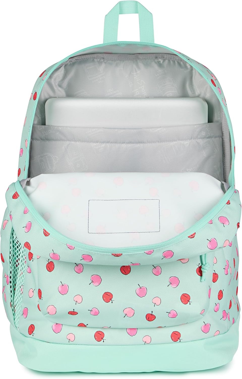 image:imageJanSport Cross Town Plus Backpack Large Main Compartment Side Water Bottle Pocket 15Inch Padded Laptop Sleeve Emerald PoolApple Orchard Magic MintPinkRed