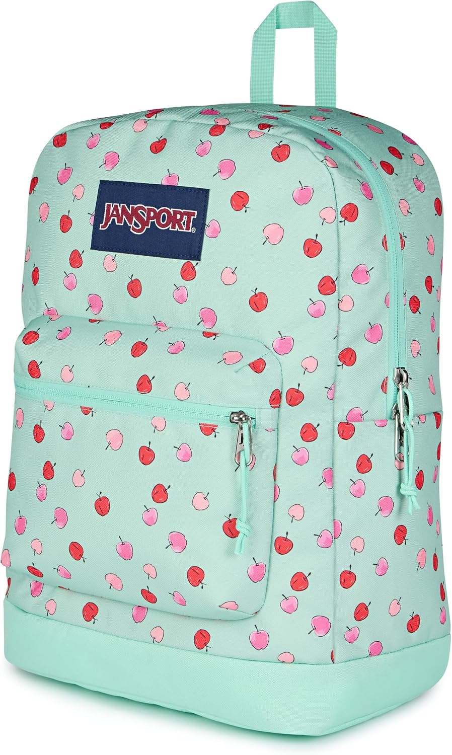 image:imageJanSport Cross Town Plus Backpack Large Main Compartment Side Water Bottle Pocket 15Inch Padded Laptop Sleeve Emerald PoolApple Orchard Magic MintPinkRed