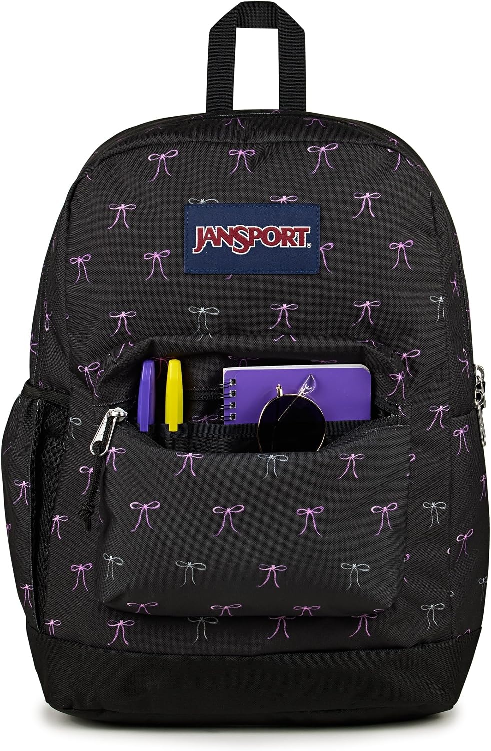 image:imageJanSport Cross Town Plus Backpack Large Main Compartment Side Water Bottle Pocket 15Inch Padded Laptop Sleeve Emerald PoolBad Bows