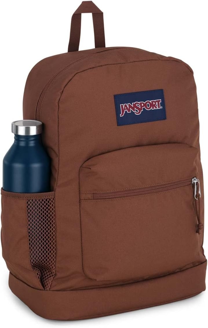 image:imageJanSport Cross Town Plus Backpack Large Main Compartment Side Water Bottle Pocket 15Inch Padded Laptop Sleeve Emerald PoolBasic Brown
