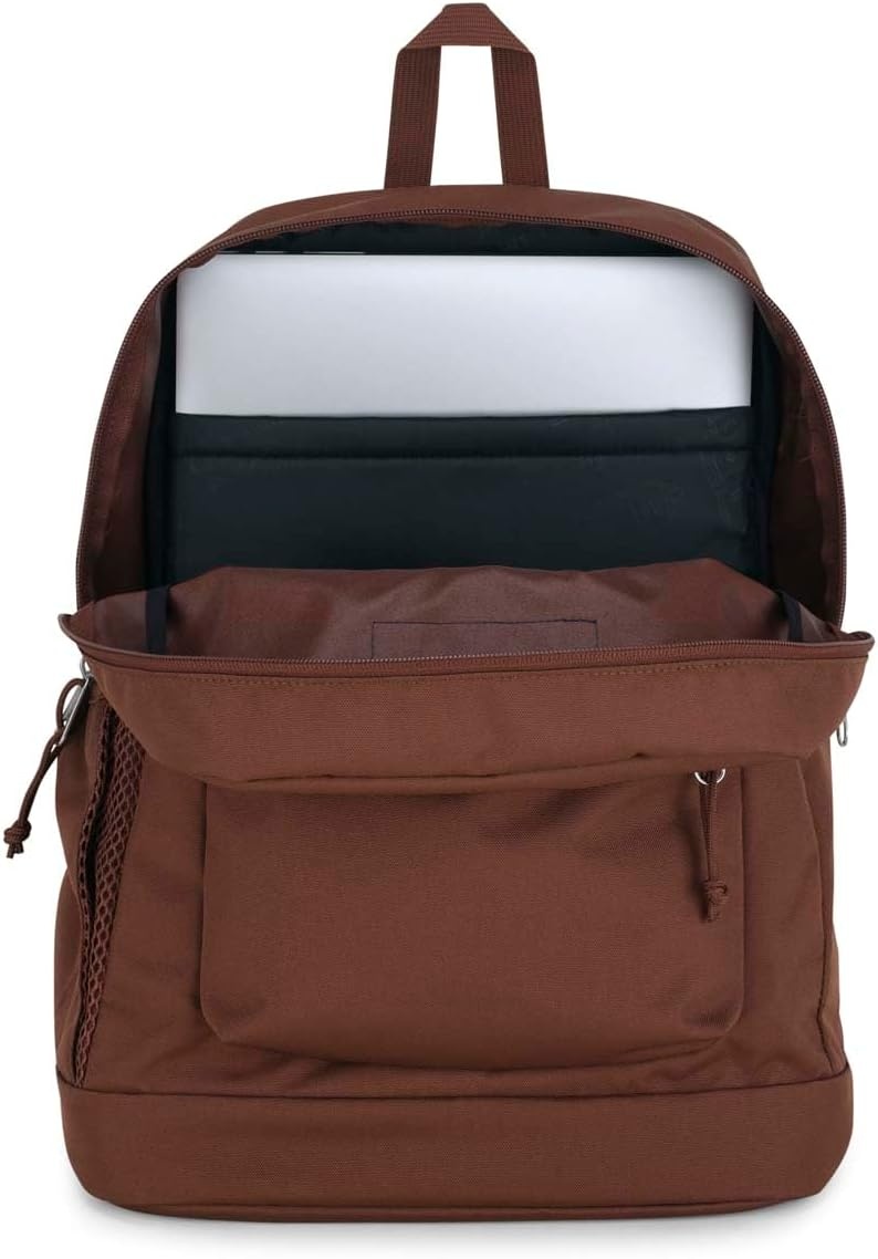 image:imageJanSport Cross Town Plus Backpack Large Main Compartment Side Water Bottle Pocket 15Inch Padded Laptop Sleeve Emerald PoolBasic Brown