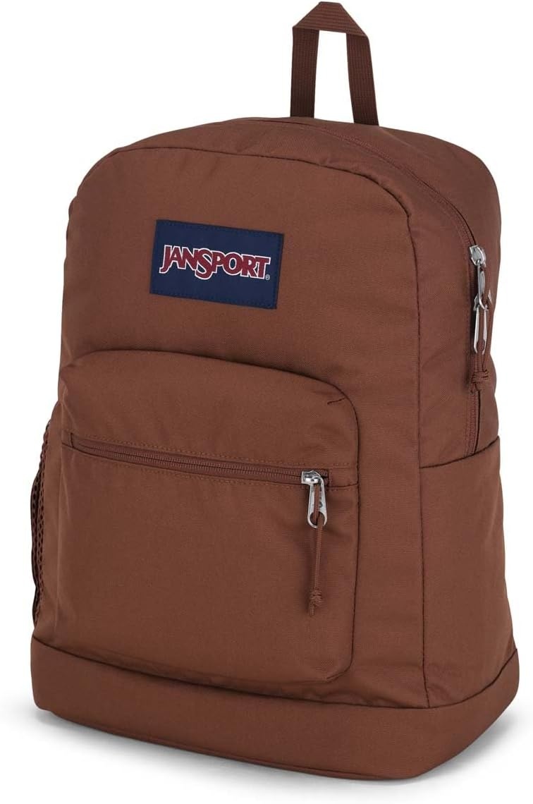 image:imageJanSport Cross Town Plus Backpack Large Main Compartment Side Water Bottle Pocket 15Inch Padded Laptop Sleeve Emerald PoolBasic Brown