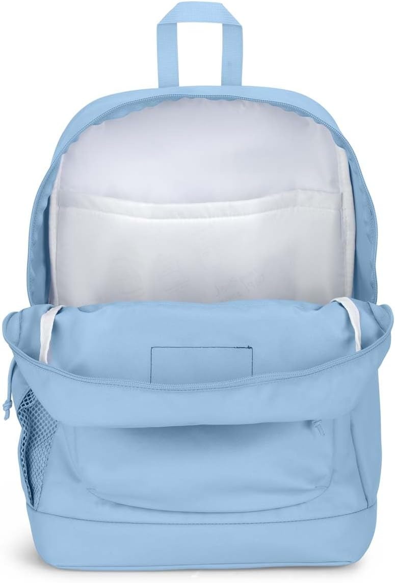 image:imageJanSport Cross Town Plus Backpack Large Main Compartment Side Water Bottle Pocket 15Inch Padded Laptop Sleeve Emerald PoolBlue Dusk