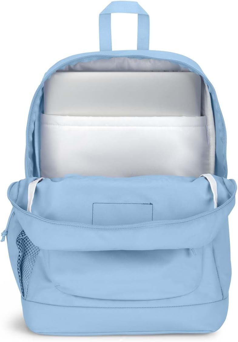 image:imageJanSport Cross Town Plus Backpack Large Main Compartment Side Water Bottle Pocket 15Inch Padded Laptop Sleeve Emerald PoolBlue Dusk