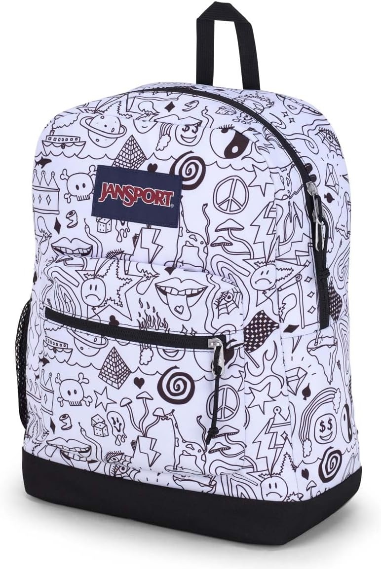 image:imageJanSport Cross Town Plus Backpack Large Main Compartment Side Water Bottle Pocket 15Inch Padded Laptop Sleeve Emerald PoolBroken Broadcast
