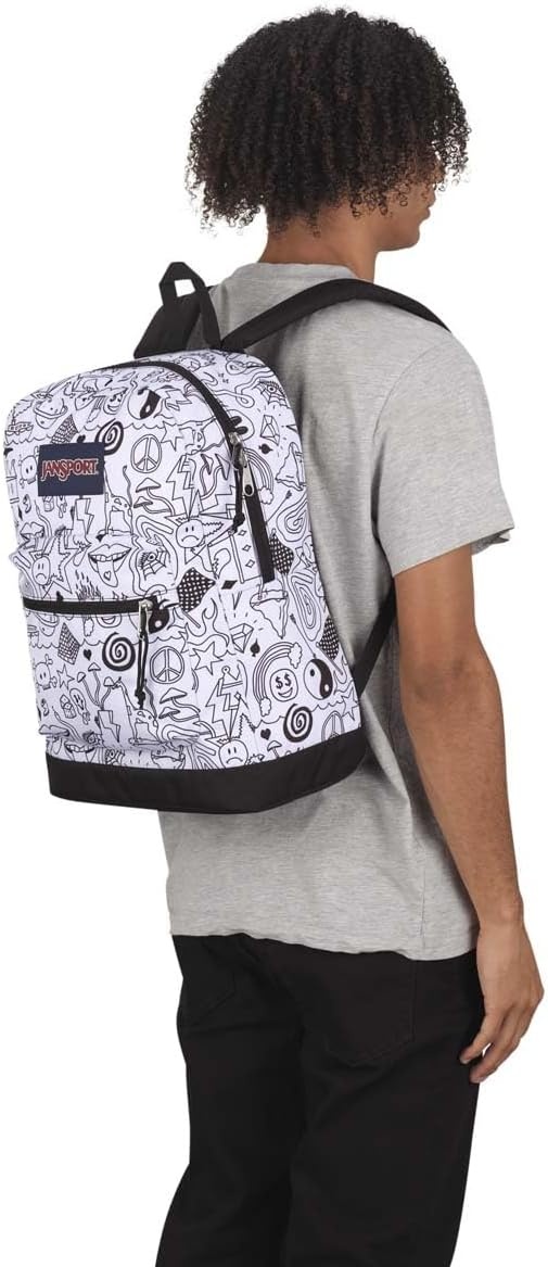 image:imageJanSport Cross Town Plus Backpack Large Main Compartment Side Water Bottle Pocket 15Inch Padded Laptop Sleeve Emerald PoolBroken Broadcast