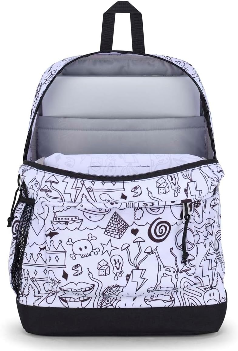 image:imageJanSport Cross Town Plus Backpack Large Main Compartment Side Water Bottle Pocket 15Inch Padded Laptop Sleeve Emerald PoolBroken Broadcast