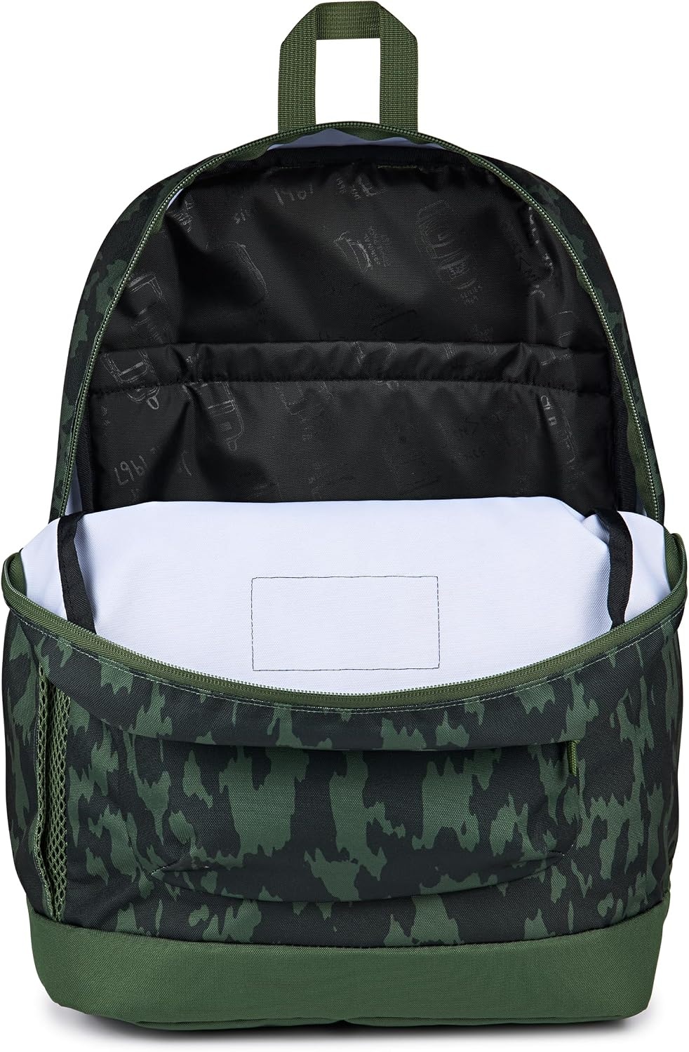 image:imageJanSport Cross Town Plus Backpack Large Main Compartment Side Water Bottle Pocket 15Inch Padded Laptop Sleeve Emerald PoolCamo Illusion