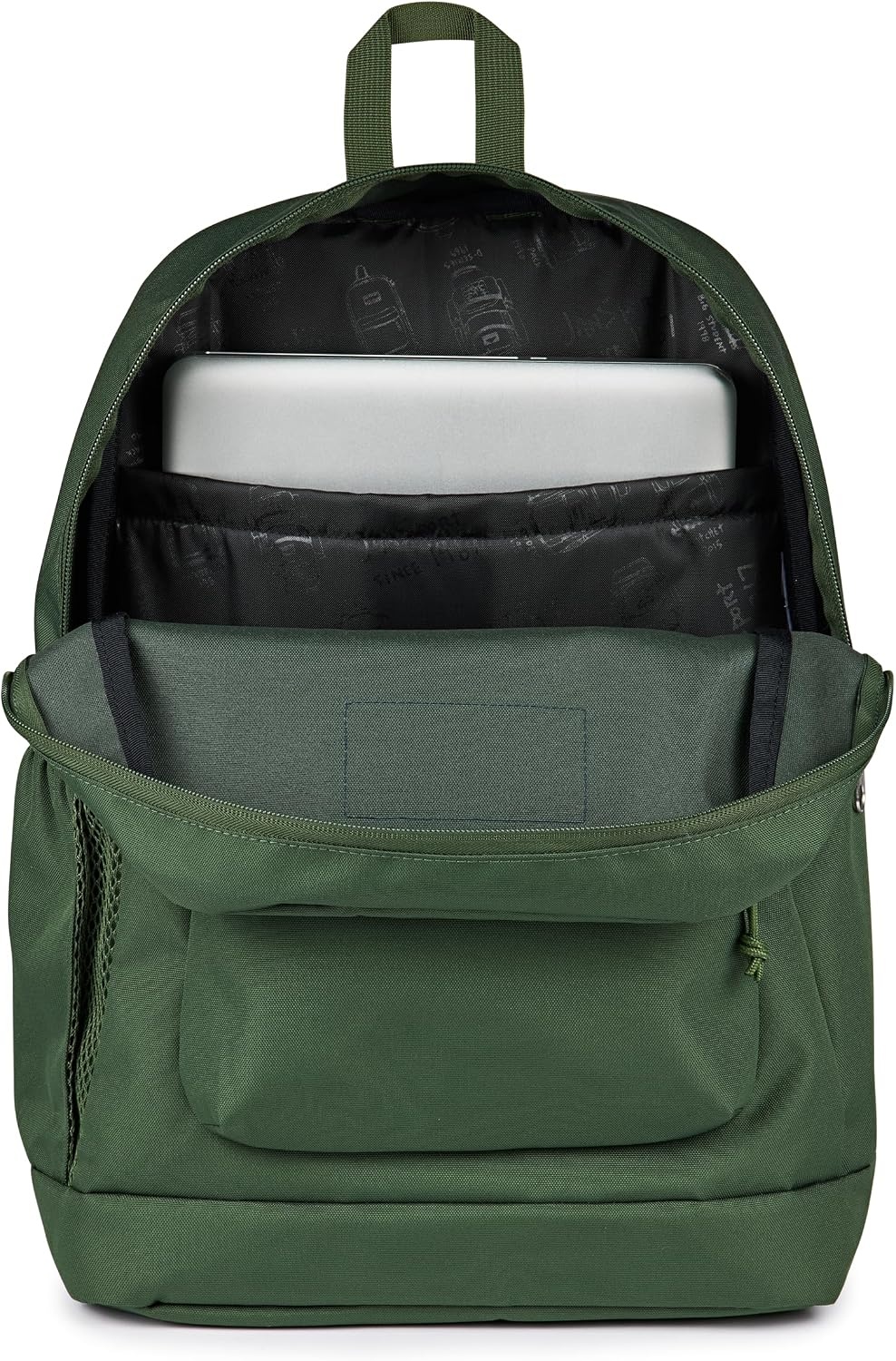 image:imageJanSport Cross Town Plus Backpack Large Main Compartment Side Water Bottle Pocket 15Inch Padded Laptop Sleeve Emerald PoolCargo Green