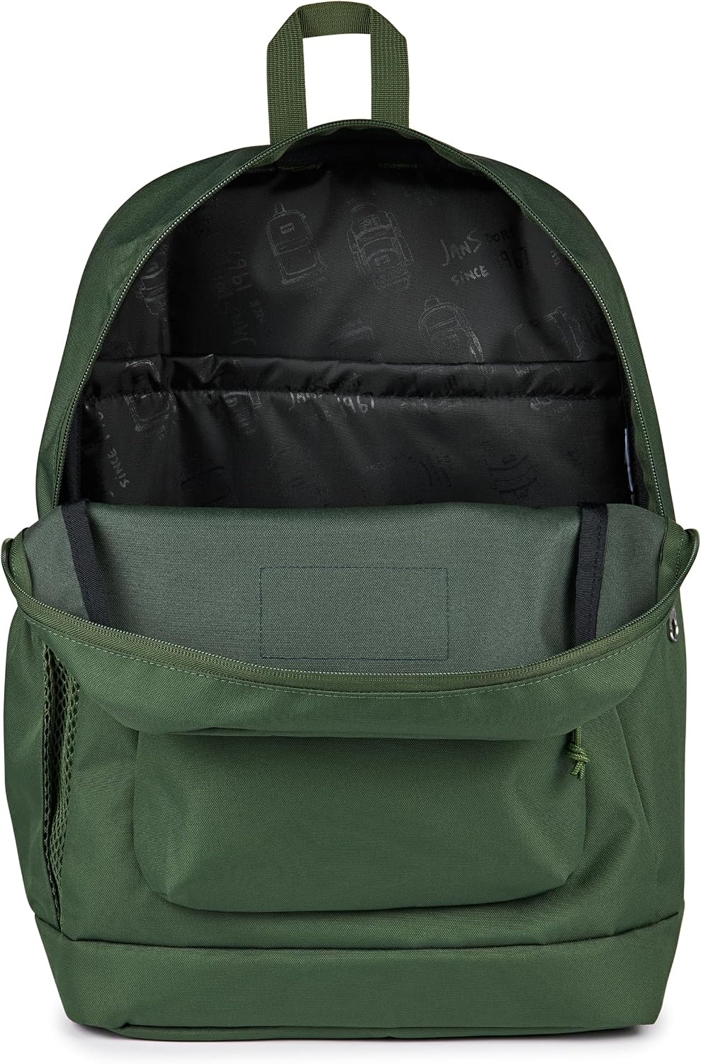 image:imageJanSport Cross Town Plus Backpack Large Main Compartment Side Water Bottle Pocket 15Inch Padded Laptop Sleeve Emerald PoolCargo Green