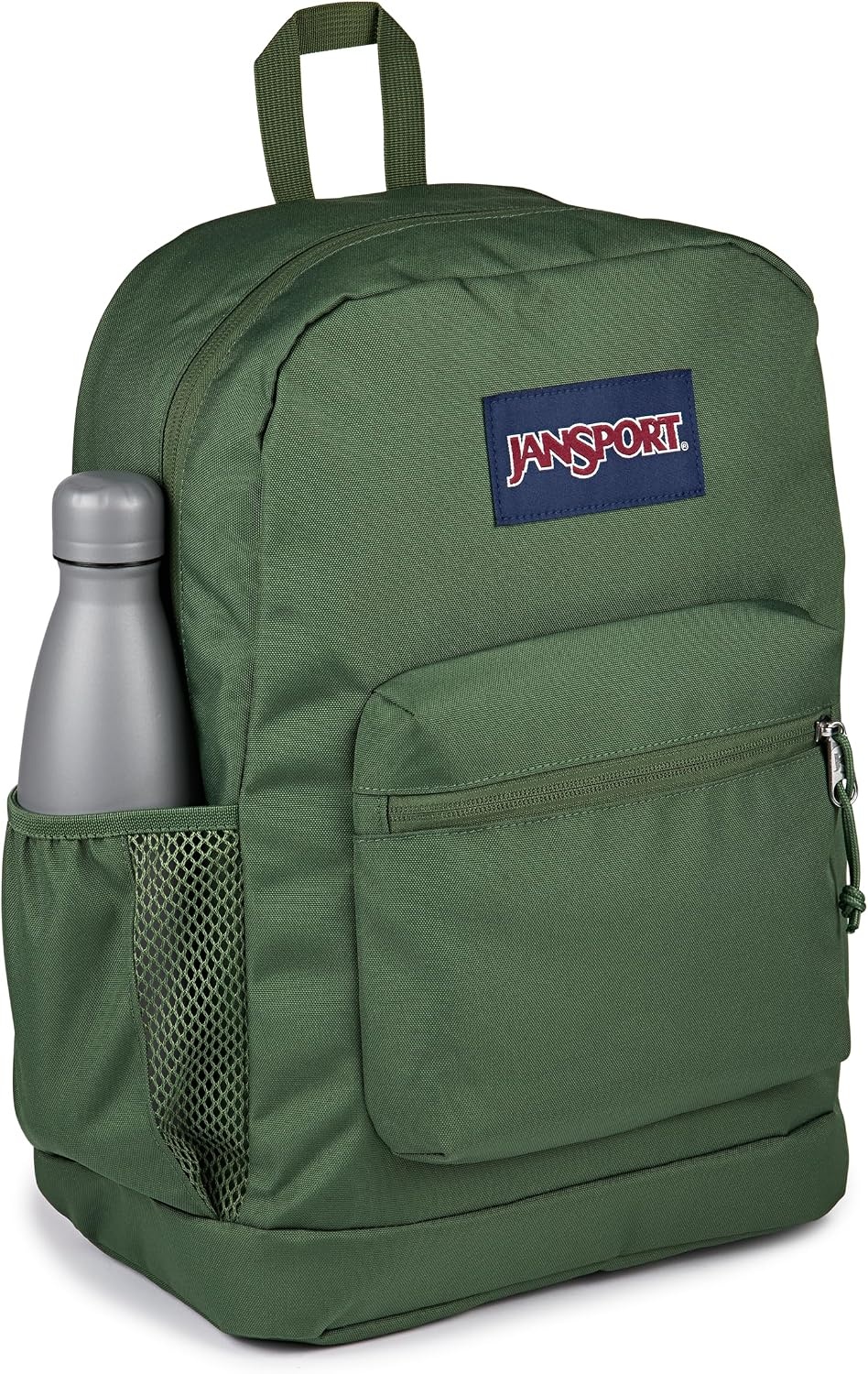 image:imageJanSport Cross Town Plus Backpack Large Main Compartment Side Water Bottle Pocket 15Inch Padded Laptop Sleeve Emerald PoolCargo Green