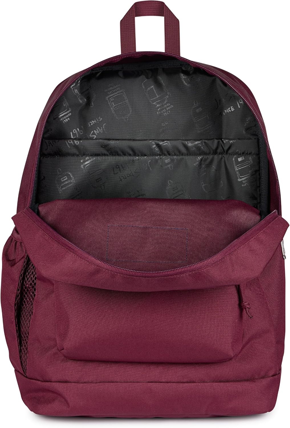 image:imageJanSport Cross Town Plus Backpack Large Main Compartment Side Water Bottle Pocket 15Inch Padded Laptop Sleeve Emerald PoolCherry Lacquer