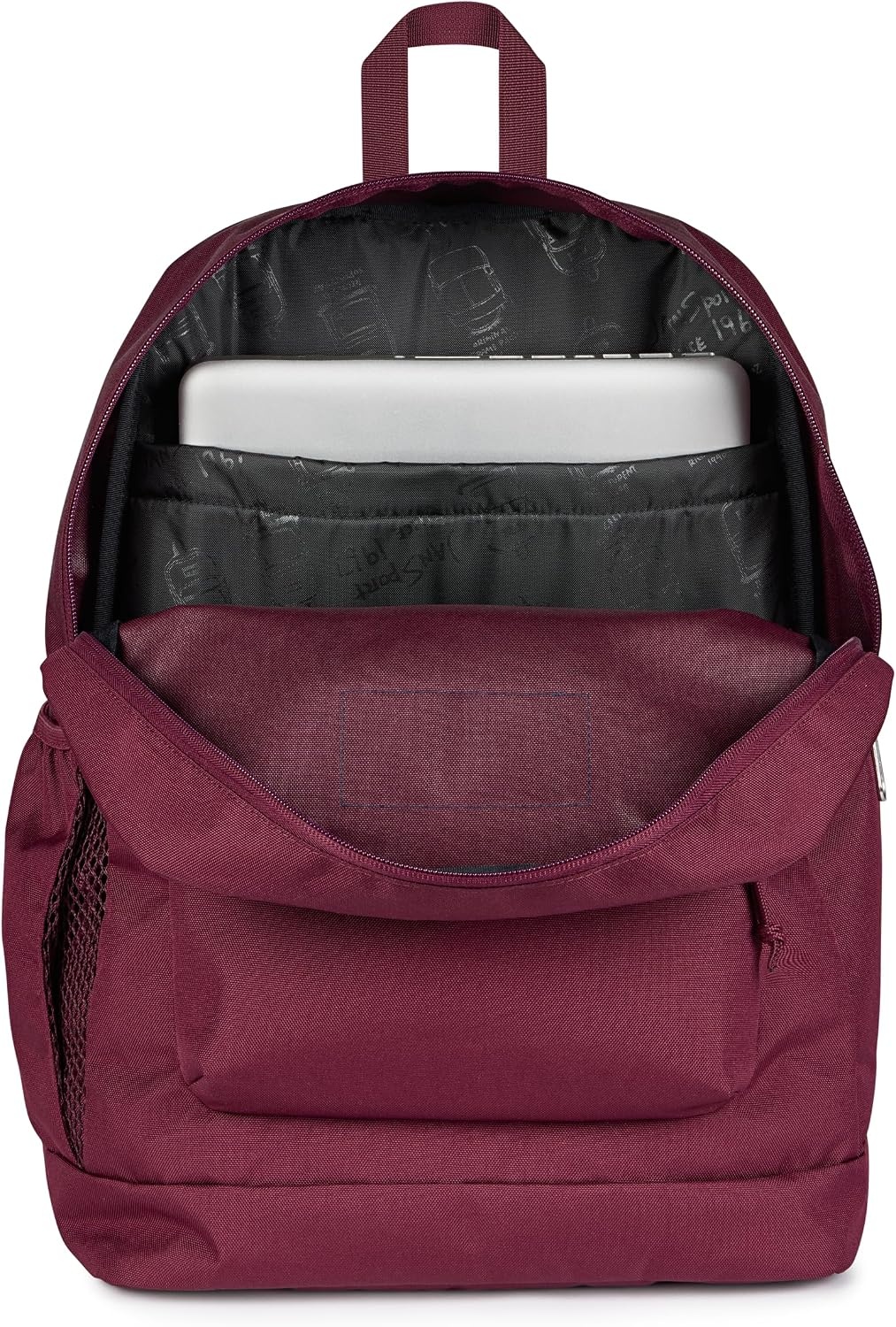 image:imageJanSport Cross Town Plus Backpack Large Main Compartment Side Water Bottle Pocket 15Inch Padded Laptop Sleeve Emerald PoolCherry Lacquer