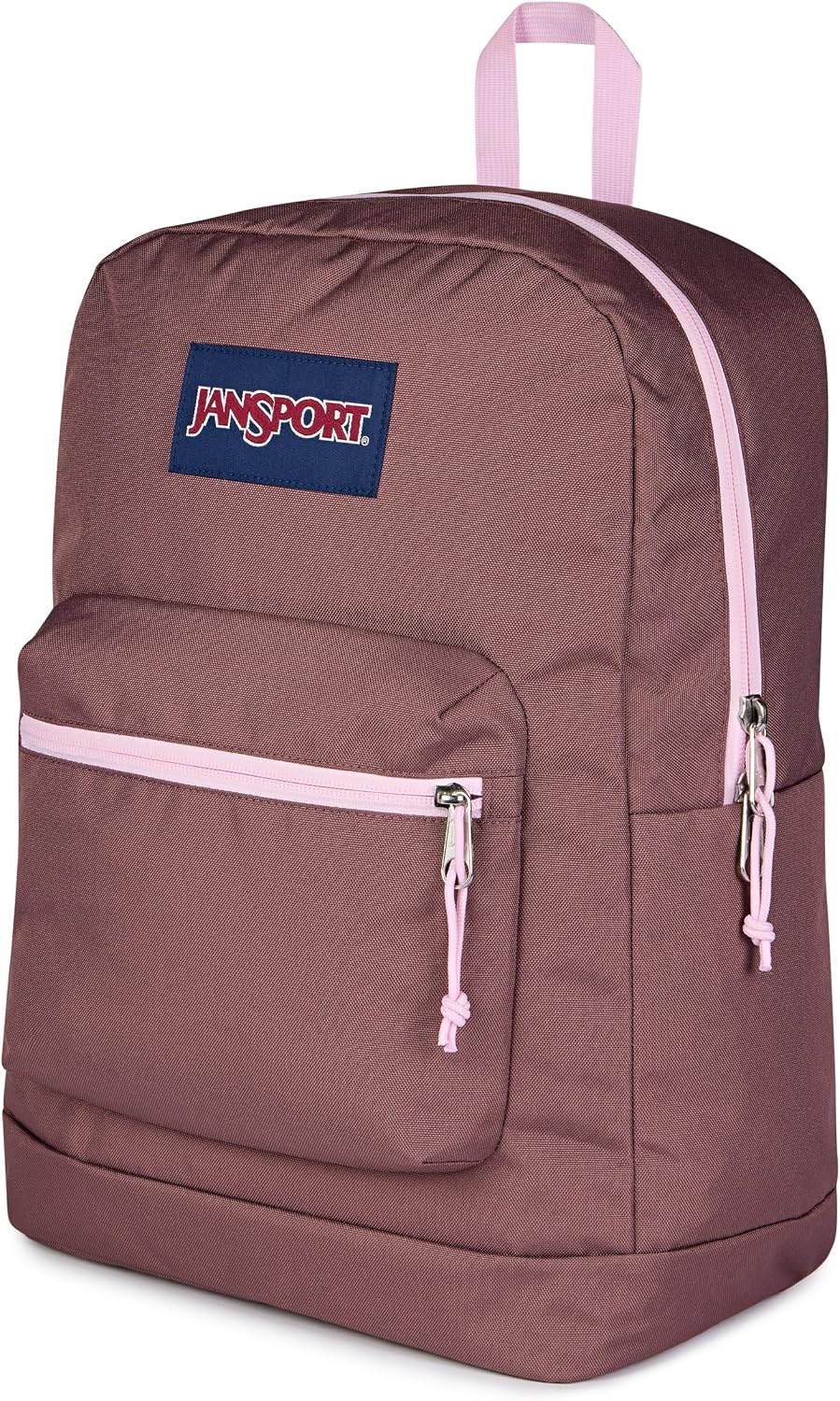 image:imageJanSport Cross Town Plus Backpack Large Main Compartment Side Water Bottle Pocket 15Inch Padded Laptop Sleeve Emerald PoolColor Blocked Mahogany HazePink Ice