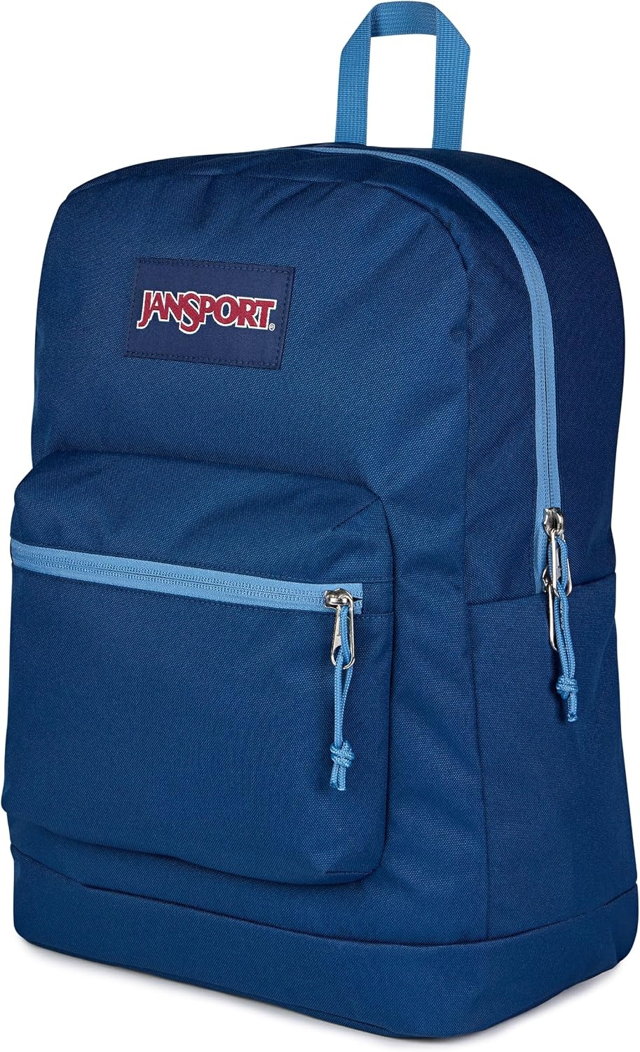 image:imageJanSport Cross Town Plus Backpack Large Main Compartment Side Water Bottle Pocket 15Inch Padded Laptop Sleeve Emerald PoolColor Blocked NavyElemental BlueEle