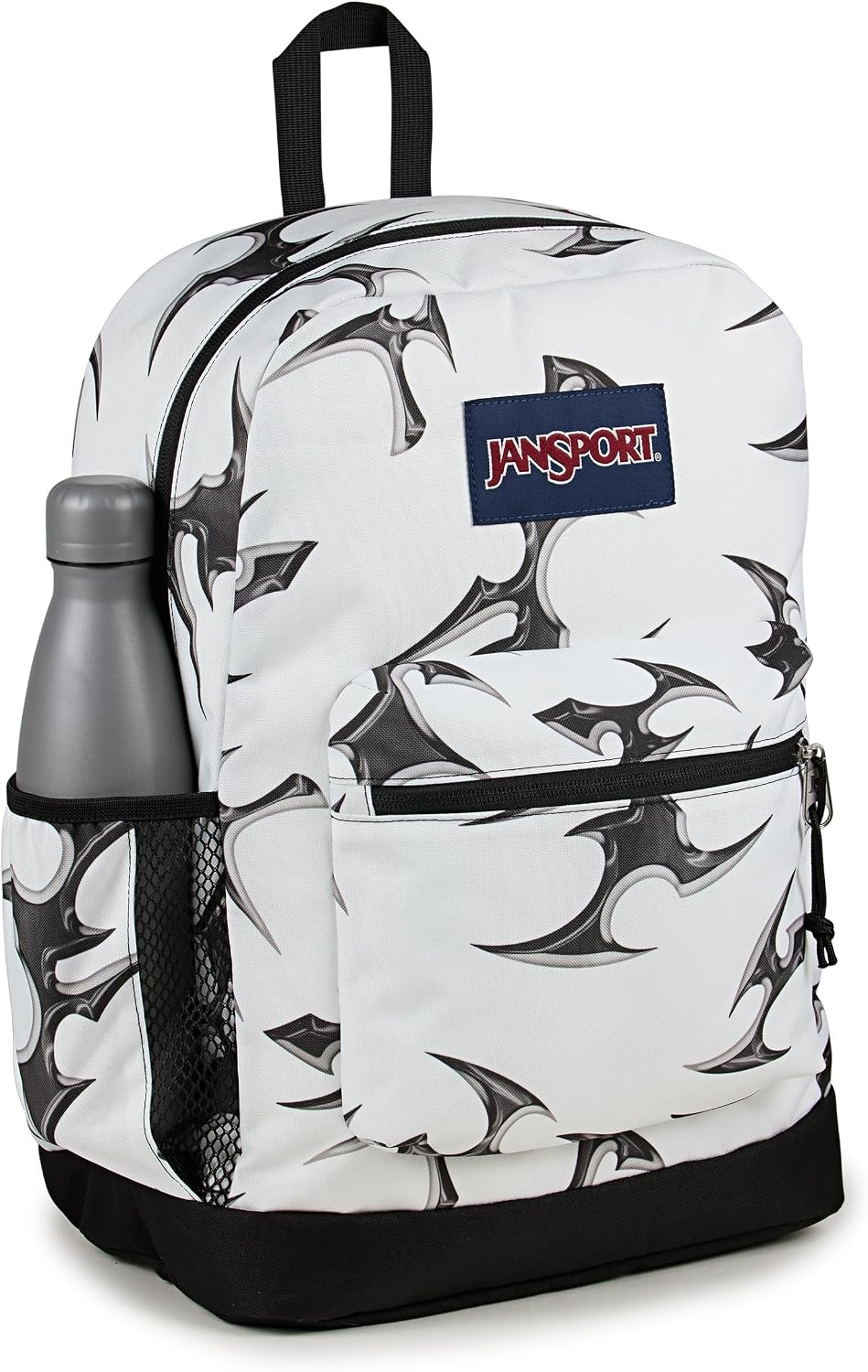 image:imageJanSport Cross Town Plus Backpack Large Main Compartment Side Water Bottle Pocket 15Inch Padded Laptop Sleeve Emerald PoolCyber Silver White