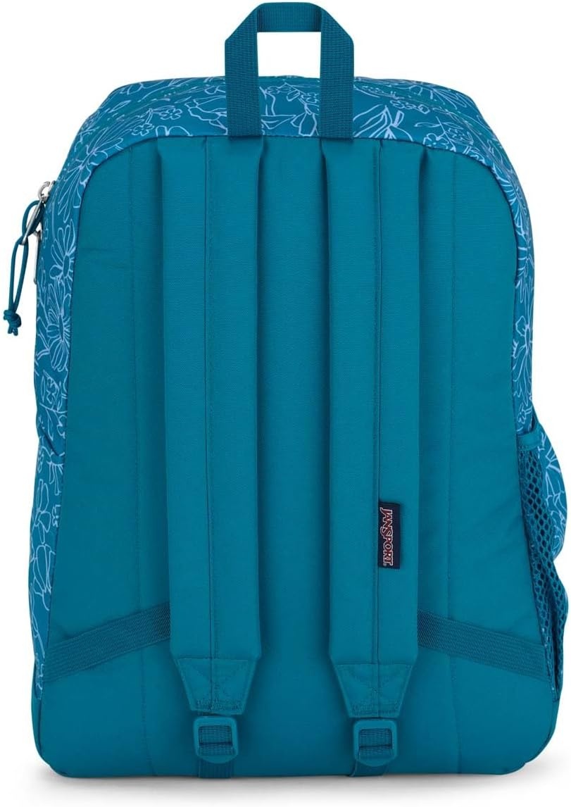 image:imageJanSport Cross Town Plus Backpack Large Main Compartment Side Water Bottle Pocket 15Inch Padded Laptop Sleeve Emerald PoolDelightful Daisies Green