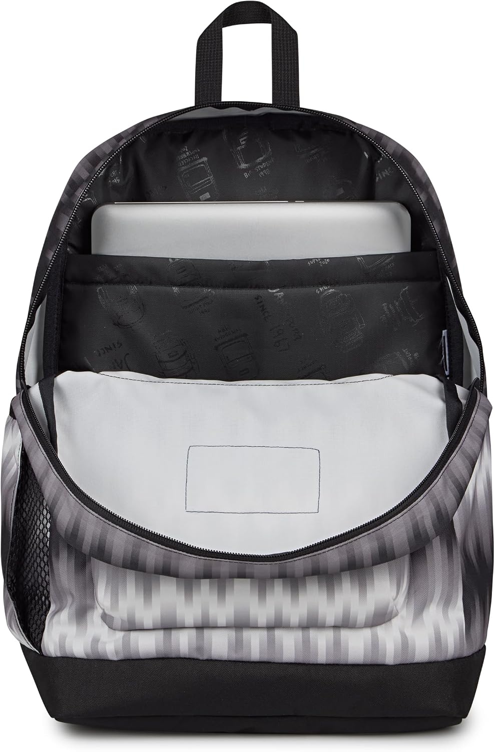 image:imageJanSport Cross Town Plus Backpack Large Main Compartment Side Water Bottle Pocket 15Inch Padded Laptop Sleeve Emerald PoolDigi Tie Dye Black