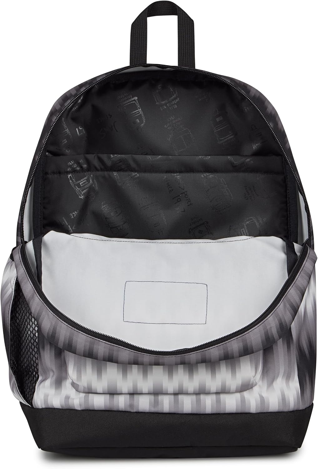 image:imageJanSport Cross Town Plus Backpack Large Main Compartment Side Water Bottle Pocket 15Inch Padded Laptop Sleeve Emerald PoolDigi Tie Dye Black