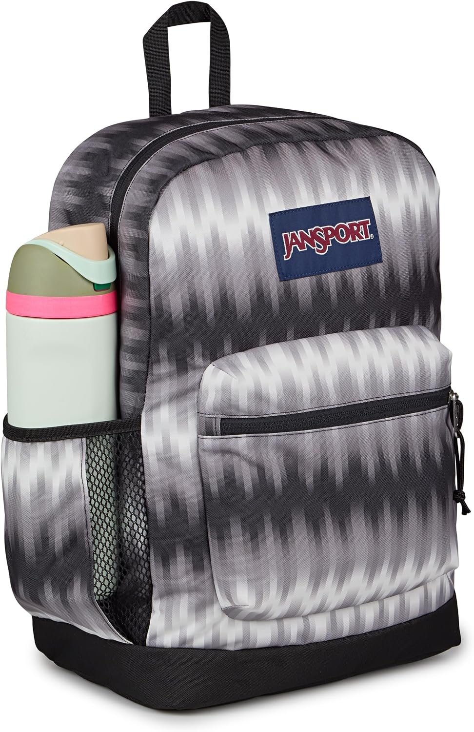 image:imageJanSport Cross Town Plus Backpack Large Main Compartment Side Water Bottle Pocket 15Inch Padded Laptop Sleeve Emerald PoolDigi Tie Dye Black