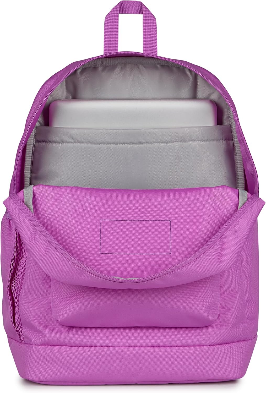 image:imageJanSport Cross Town Plus Backpack Large Main Compartment Side Water Bottle Pocket 15Inch Padded Laptop Sleeve Emerald PoolDigital Fuchsia