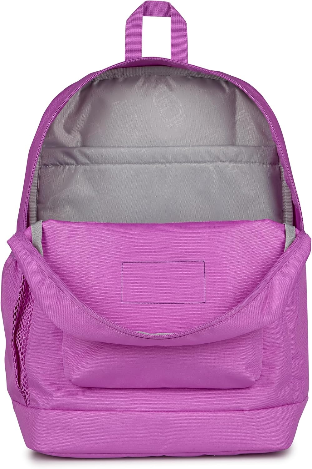 image:imageJanSport Cross Town Plus Backpack Large Main Compartment Side Water Bottle Pocket 15Inch Padded Laptop Sleeve Emerald PoolDigital Fuchsia