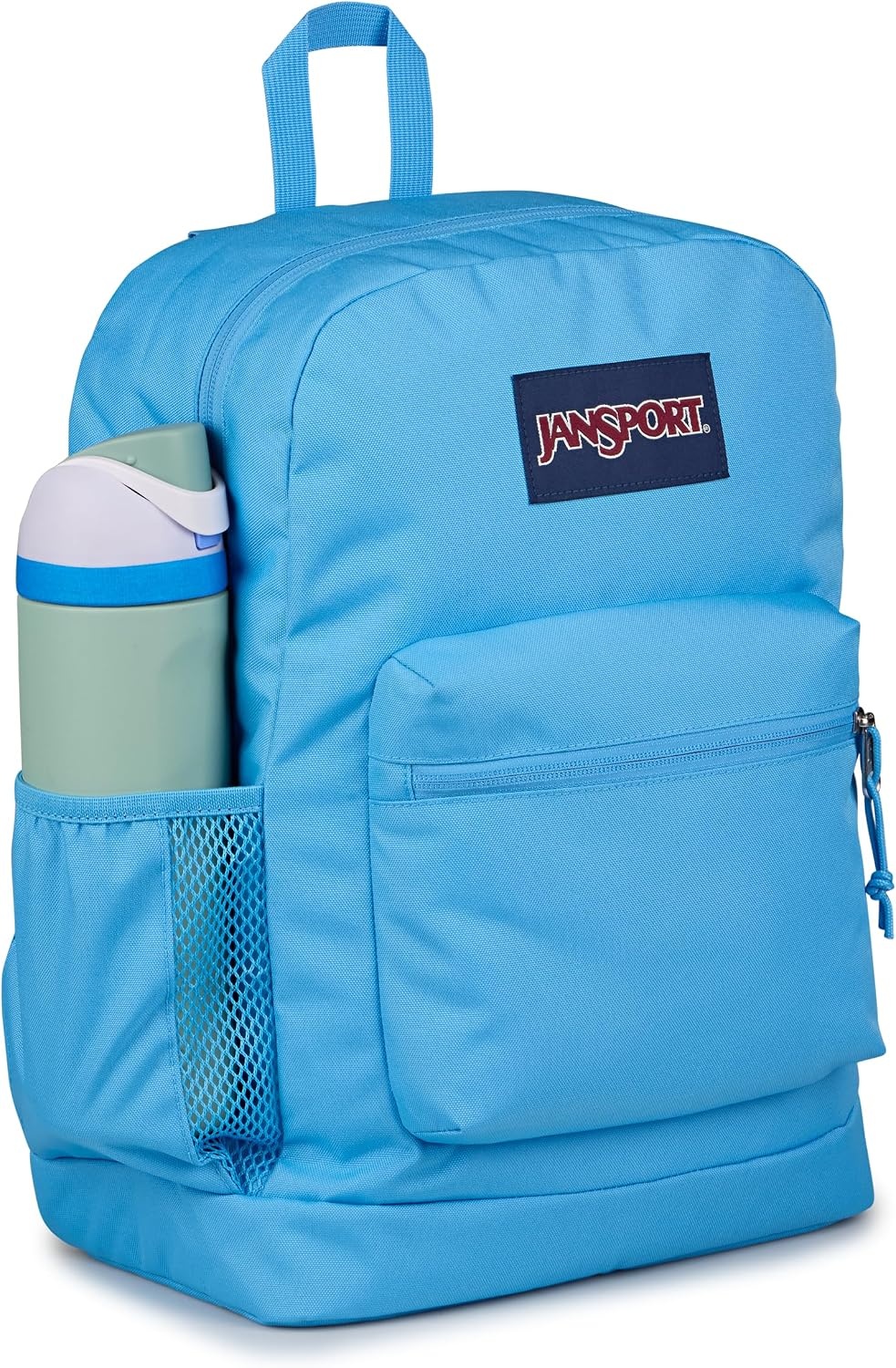 image:imageJanSport Cross Town Plus Backpack Large Main Compartment Side Water Bottle Pocket 15Inch Padded Laptop Sleeve Emerald PoolElectric Azul