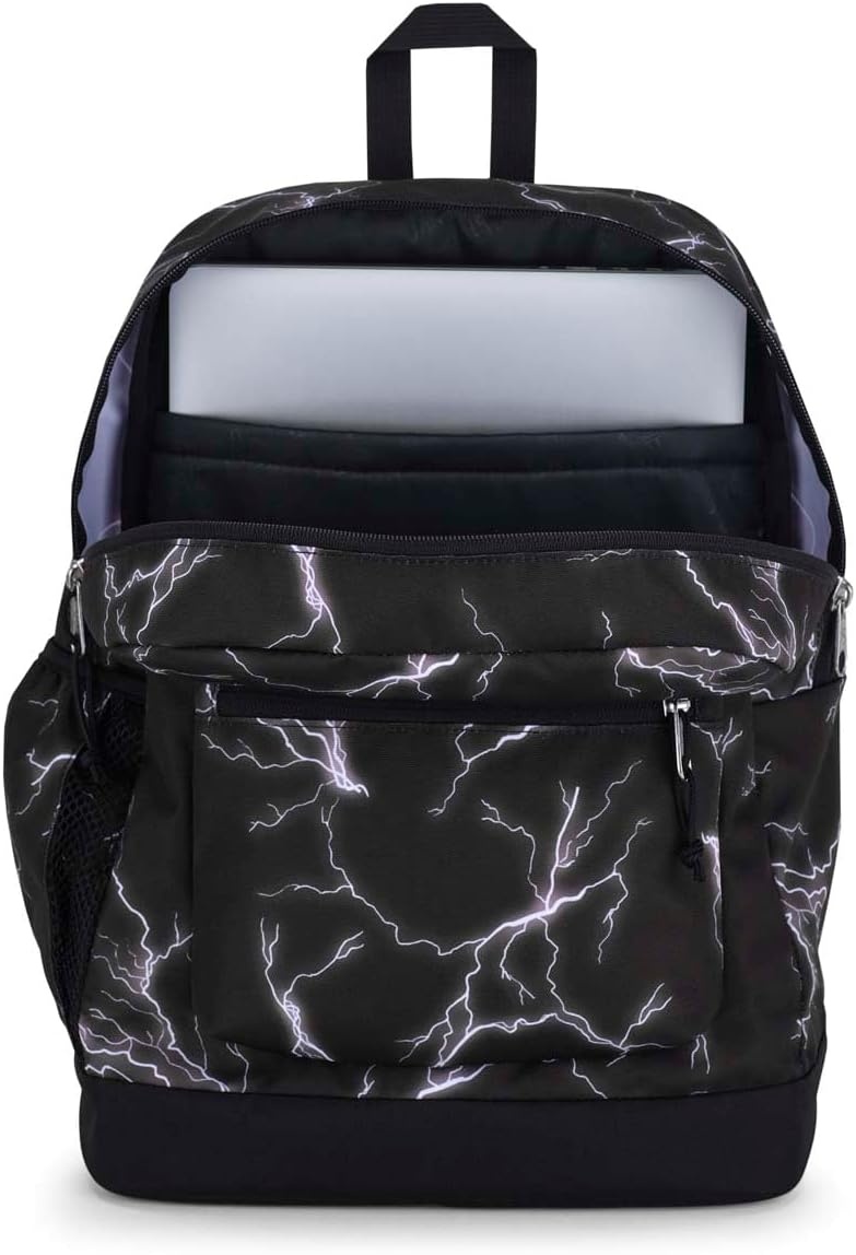 image:imageJanSport Cross Town Plus Backpack Large Main Compartment Side Water Bottle Pocket 15Inch Padded Laptop Sleeve Emerald PoolElectric Bolts