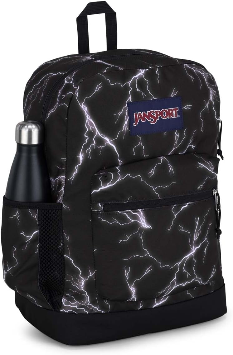 image:imageJanSport Cross Town Plus Backpack Large Main Compartment Side Water Bottle Pocket 15Inch Padded Laptop Sleeve Emerald PoolElectric Bolts
