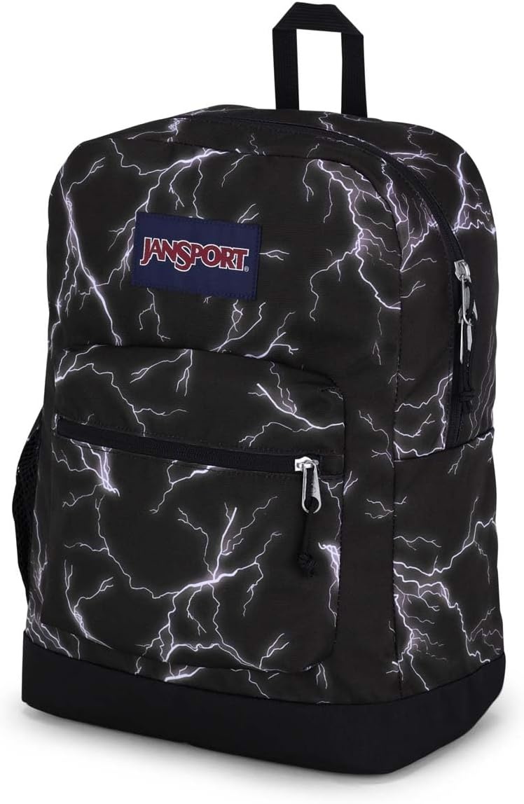 image:imageJanSport Cross Town Plus Backpack Large Main Compartment Side Water Bottle Pocket 15Inch Padded Laptop Sleeve Emerald PoolElectric Bolts