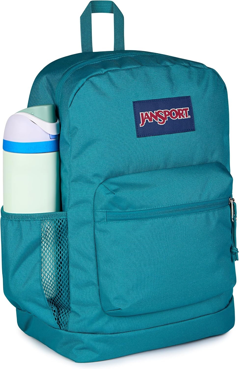 image:imageJanSport Cross Town Plus Backpack Large Main Compartment Side Water Bottle Pocket 15Inch Padded Laptop Sleeve Emerald PoolEmerald Pool
