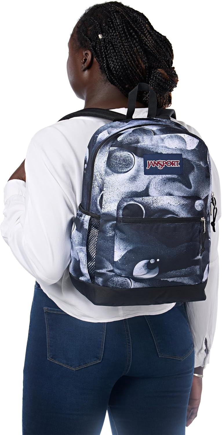 image:imageJanSport Cross Town Plus Backpack Large Main Compartment Side Water Bottle Pocket 15Inch Padded Laptop Sleeve Emerald PoolEvent Horizon